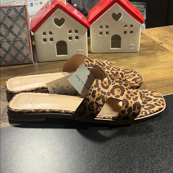A New Day Brown Leopard Print Sandals - Picture 2 of 5